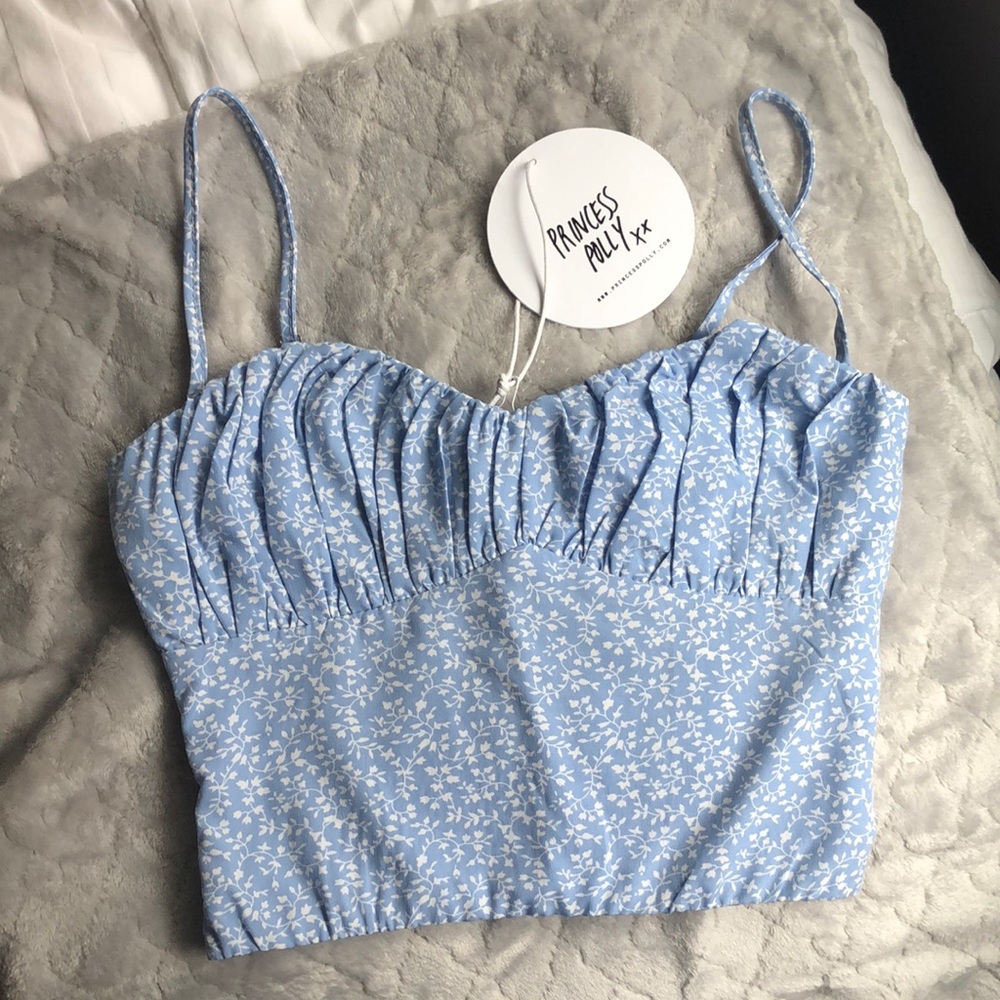Blue floral tank from Princess Polly